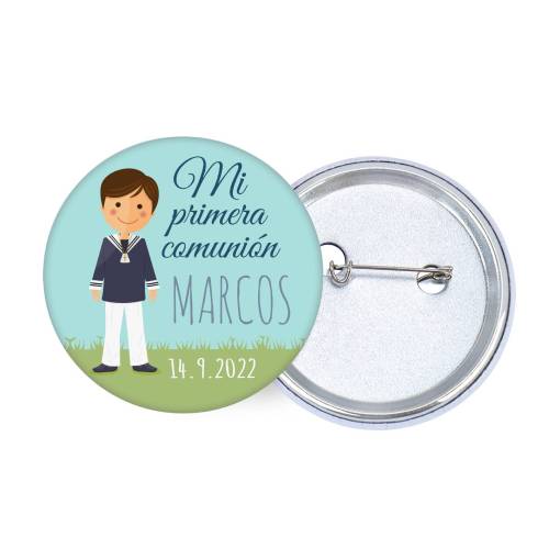 Chapa personalizada modelo Marcos detalles comunión - Chapas Personalizadas Comunión