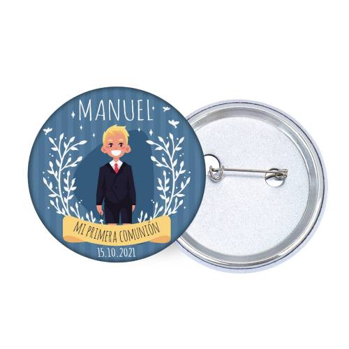 Chapa personalizada modelo Manuel detalles comunión - Chapas Personalizadas Comunión