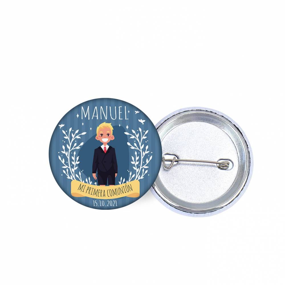 Chapa personalizada modelo Manuel detalles comunión - Chapas Personalizadas Comunión