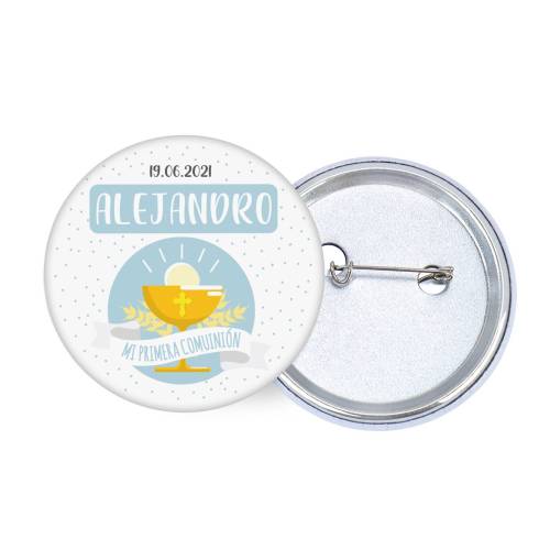 Chapa personalizada modelo Alejandro detalles comunión - Chapas Personalizadas Comunión
