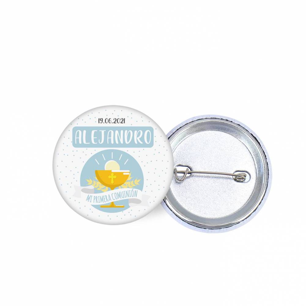 Chapa personalizada modelo Alejandro detalles comunión - Chapas Personalizadas Comunión