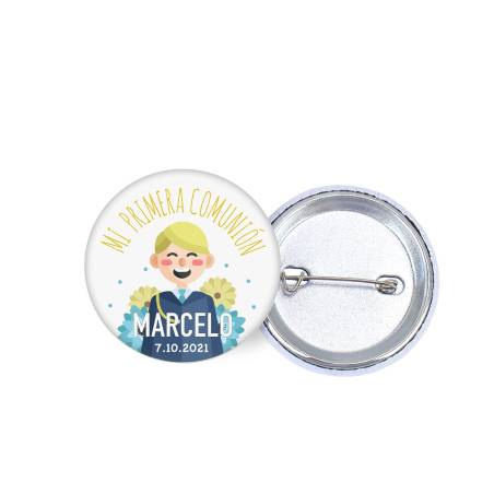 Chapa personalizada modelo Happiness detalles comunión - Chapas Personalizadas Comunión