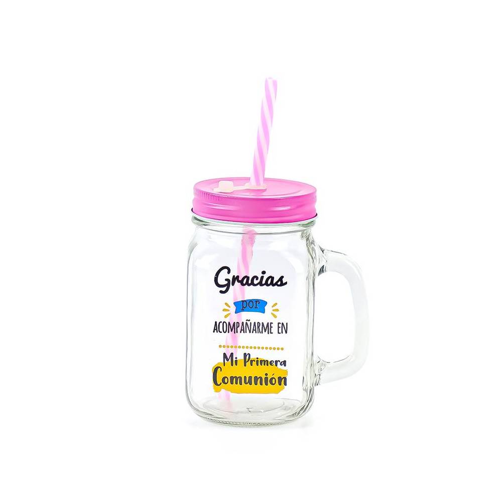 Jarra de cristal para regalo de Comunión “Gracias por acompañarme” - Detalles para comunión