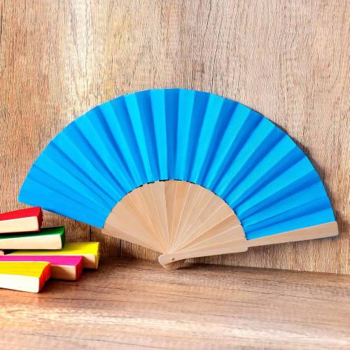 Abanico de madera colores lisos para mujer 23cm - Detalles Boda Mujer