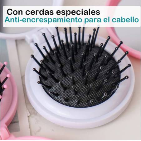 Cepillo plegable con espejo portátil - Detalles Boda Mujer