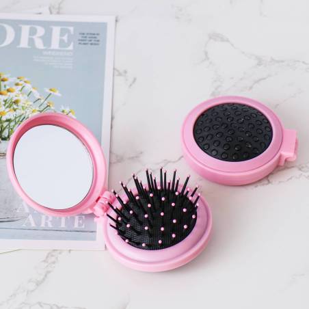 Cepillo plegable con espejo portátil - Detalles Boda Mujer
