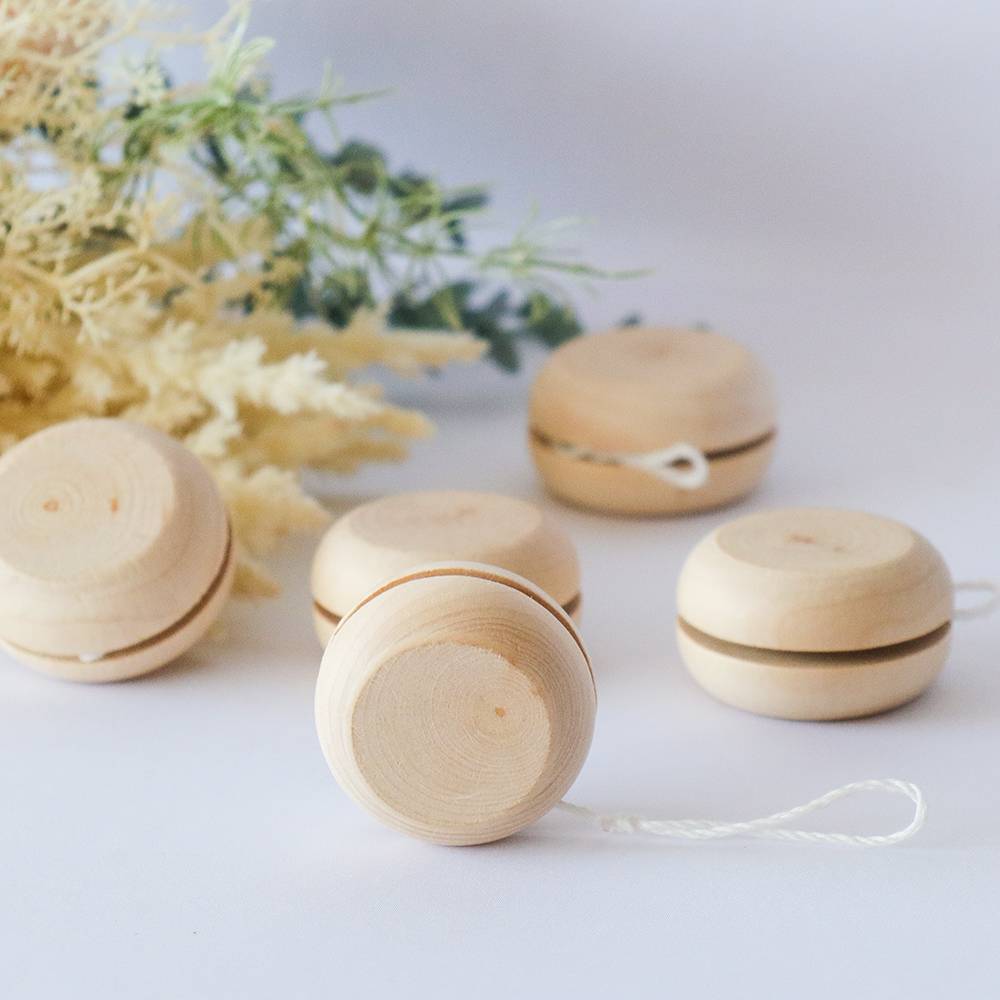 Yoyo de Madera Natural para Comunión, Boda, Bautizo - Detalles Boda Niños