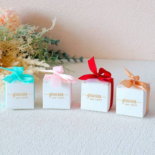 Caja de regalo con agradecimiento Detalle de bautizo - Detalles para bautizo