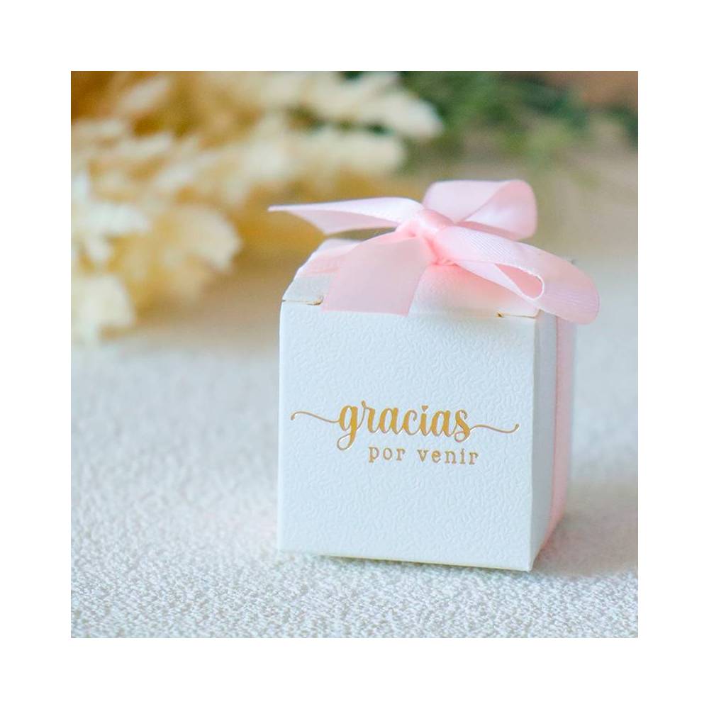 Caja de regalo con agradecimiento Detalle de bautizo - Detalles para bautizo