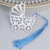 Marcapáginas con forma de carrito de bebé para bautizo - Detalles para bautizo