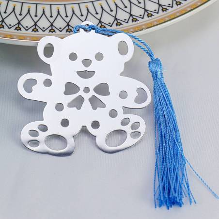 Marcapáginas con forma de osito para bautizo - Detalles para bautizo