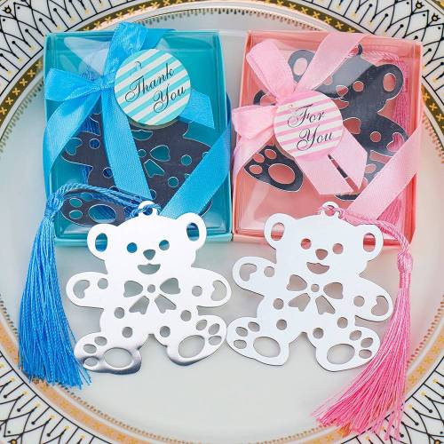 Marcapáginas con forma de osito para bautizo - Detalles para bautizo