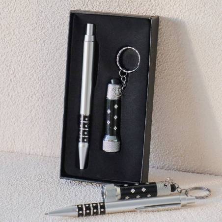 Detalle para boda bolígrafo y linterna llavero en estuche - Detalles De Boda