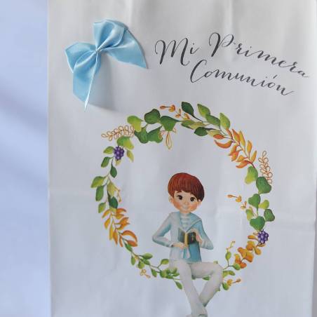 Bolsa de comunión orla flores Regalos de comunión - Envoltorio Regalo de comunión
