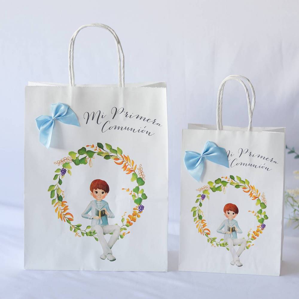 Bolsa de comunión orla flores Regalos de comunión - Envoltorio Regalo de comunión