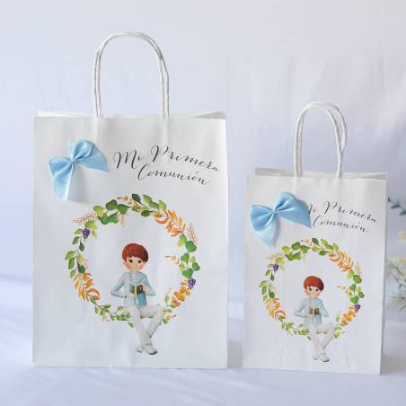 Bolsa de comunión orla flores Regalos de comunión - Envoltorio Regalo de comunión