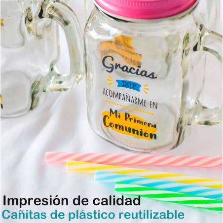 Jarra de cristal para regalo de Comunión “Gracias por acompañarme” - Detalles para comunión