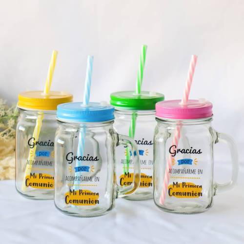 Jarra de cristal para regalo de Comunión “Gracias por acompañarme” - Detalles para comunión