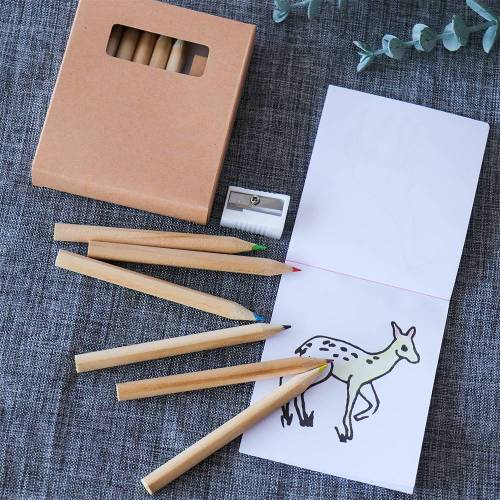 Set de colores y libreta mini para niños Detalle de boda - Detalles Boda Niños