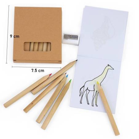 Set de colores y libreta mini para niños Detalle de boda - Detalles Boda Niños