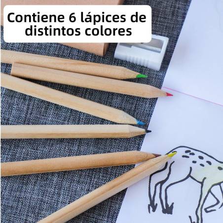Set de colores y libreta mini para niños Detalle de boda - Detalles Boda Niños