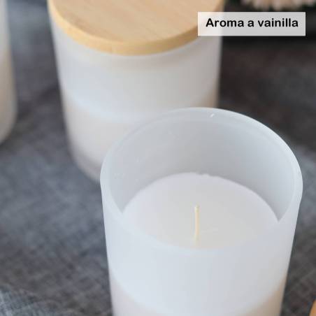 Vela aromática con tapa de madera para bautizo - Detalles De Bautizo Para Mujeres