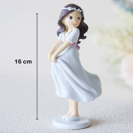 Figura tarta de comunión Niña morena con el vestido al viento - Figuras Tarta Comunión