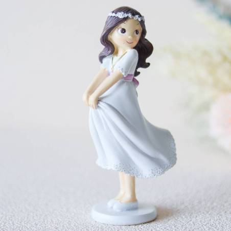 Figura tarta de comunión Niña morena con el vestido al viento - Figuras Tarta Comunión