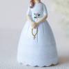 Figura tarta de comunión Niña morena recogido al lado - Figuras Tarta Comunión