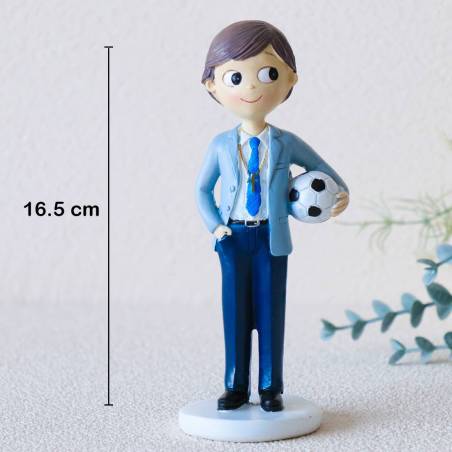Figura tarta de comunión Niño con pelota de fútbol - Figuras Tarta Comunión