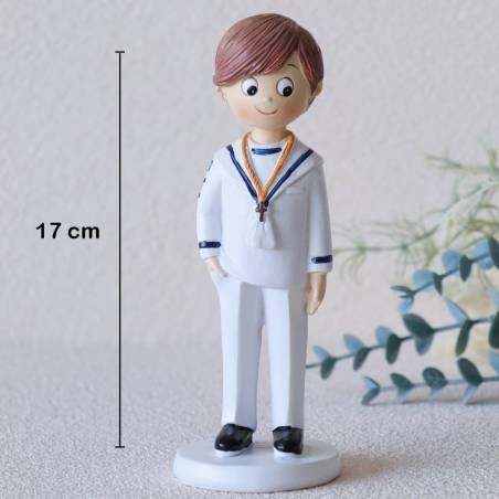 Figura tarta de comunión Niño con traje de marinero blanco - Figuras Tarta Comunión