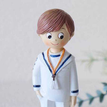 Figura tarta de comunión Niño con traje de marinero blanco - Figuras Tarta Comunión