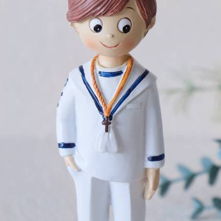 Figura tarta de comunión Niño con traje de marinero blanco - Figuras Tarta Comunión