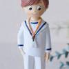 Figura tarta de comunión Niño con traje de marinero blanco - Figuras Tarta Comunión