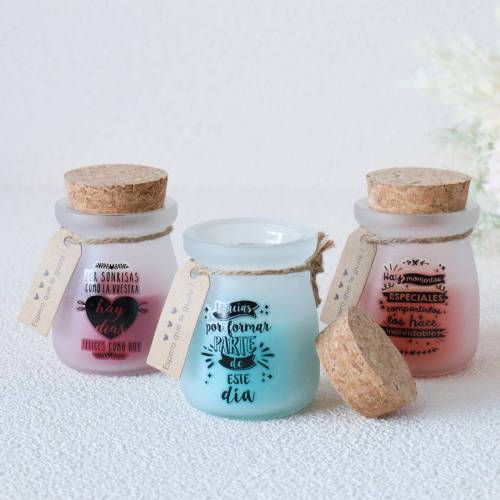 Velas con frase Detalles de comunión para invitados - Inicio