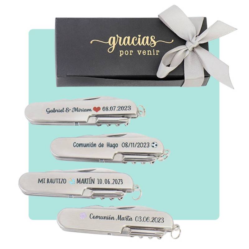 Navajas personalizadas de bautizo