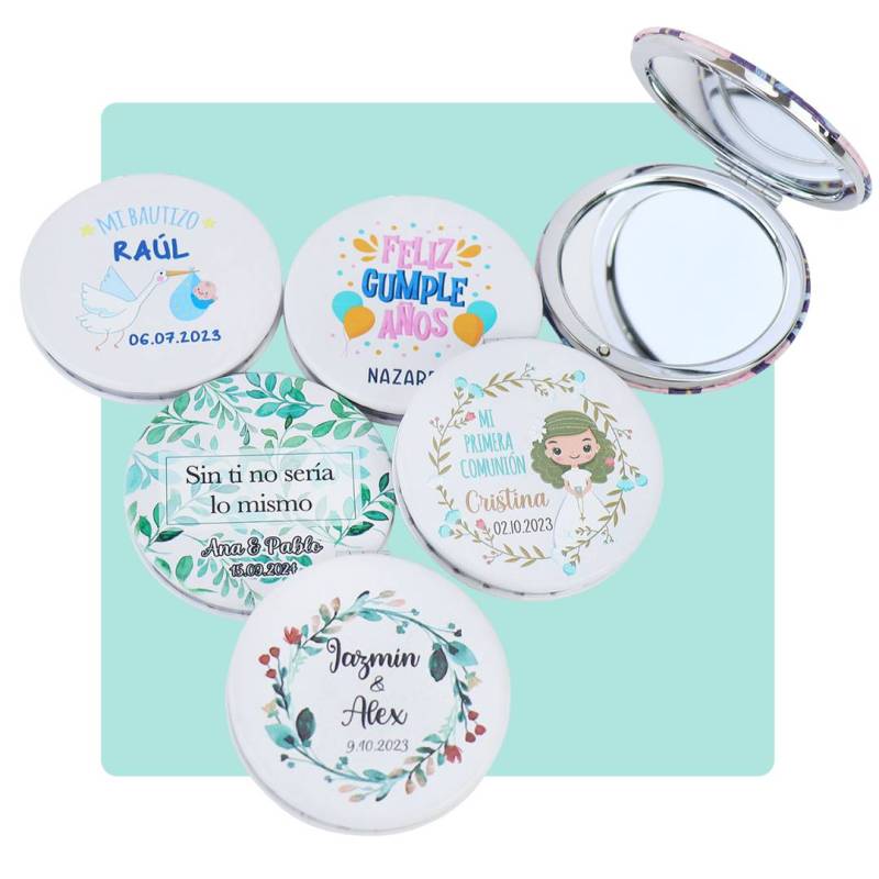 Espejos personalizados de cumpleaños