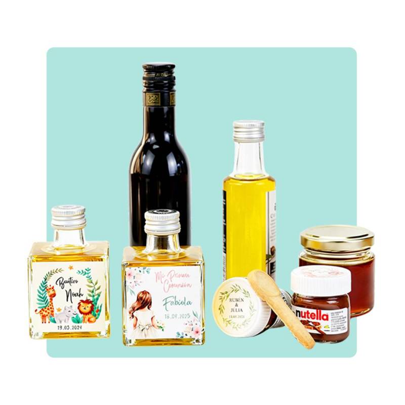 Detalles gourmet personalizados bautizo