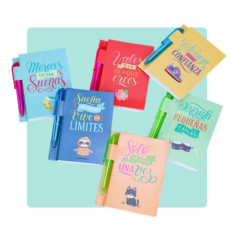 Bolígrafos y libretas para bodas