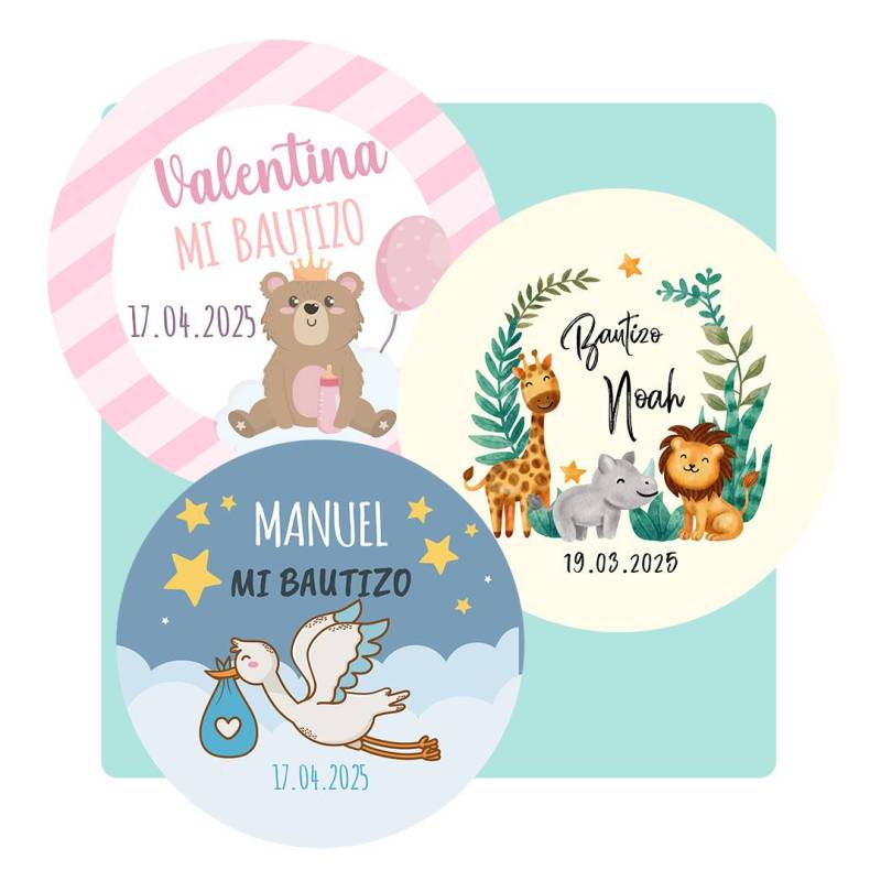 Pegatinas Y Etiquetas Personalizadas Bautizo